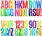 18 Sheets Letter Number Stickers (Multi) 10.5 x 8.7 x 0.1 inches